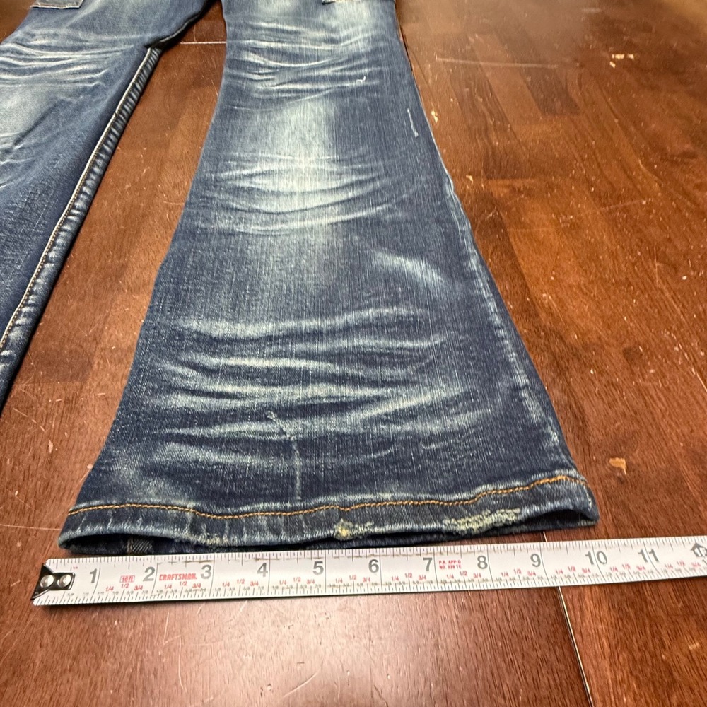 Valabasas Carpenter Jeans Mens Fits 40 Distressed Whiskered Button Utility Denim - Picture 11 of 14